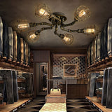 RustiBeam Industrielle Vintage Deckenleuchte | 4/6/8 Lichter | Wasserrohr-Design aus Eisen
