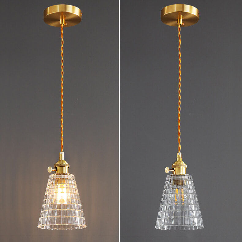 Bellux Glas Pendelleuchte | Modernes Glockenschirmdesign | Messingoptik | 1-flammig | Luxuriöse Beleuchtung