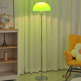 AuroraDome Nordic Vintage Acryl LED Stehlampe | Klarer Kuppelschirm | 3 Lichtfarben | Elegantes Design für Wohnräume