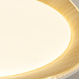 PebbleLuxe Minimalistische LED Deckenleuchte | Holzoptik | Flaches Design | Dimmbare Beleuchtung