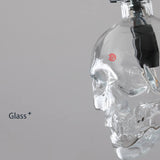 LunaVortex Skull Glas Kronleuchter | 3-Licht Design | Stilvolle Beleuchtung | Einzigartige Dekoration für Esszimmer & Wohnzimmer