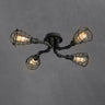RustiBeam Industrielle Vintage Deckenleuchte | 4/6/8 Lichter | Wasserrohr-Design aus Eisen