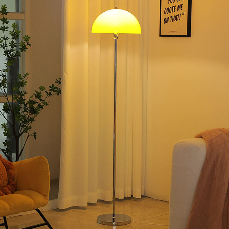 AuroraDome Nordic Vintage Acryl LED Stehlampe | Klarer Kuppelschirm | 3 Lichtfarben | Elegantes Design für Wohnräume
