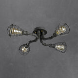 RustiBeam Industrielle Vintage Deckenleuchte | 4/6/8 Lichter | Wasserrohr-Design aus Eisen