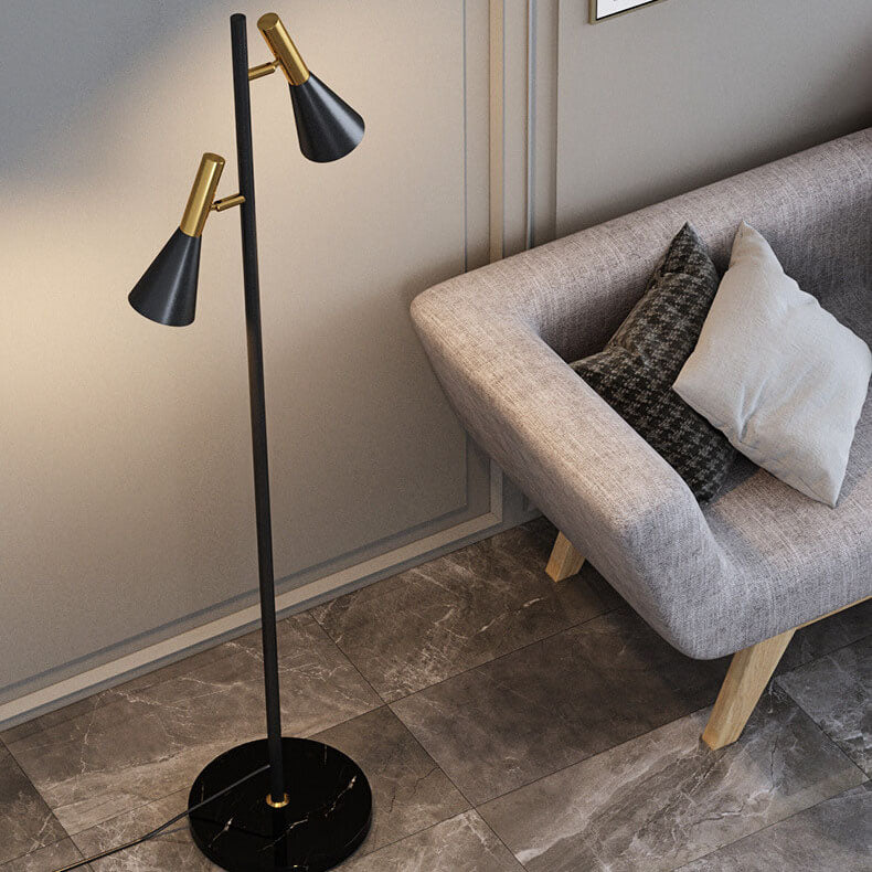 LumoHorn Nordic Design Stehlampe | Minimalistische Drehbare 2-Licht Lampe | Modernes Stehleuchten-Design
