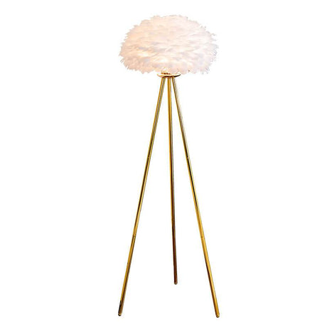 PlumeSphere Stehlampe | Elegantes Federdesign | 1-Licht Globus Stehleuchte | Moderne Beleuchtung für stilvolle Räume