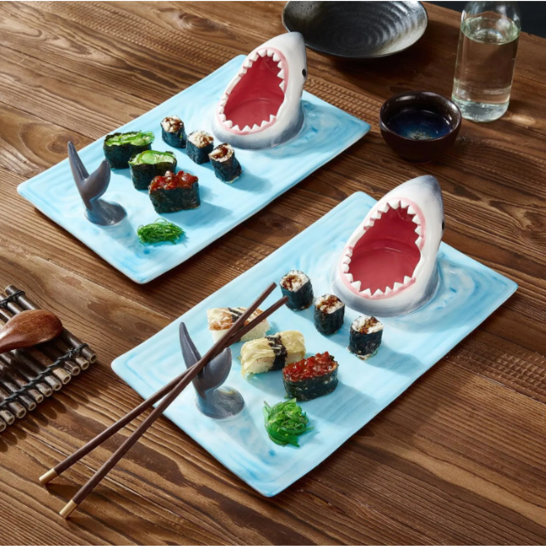 SharkBite Keramik Hai-Teller | Lustige Designplatte | Kreatives Geschirr für Zuhause & Partys