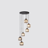 CrystalCove Moderne Treppenleuchte | Prismen-Kristall Kronleuchter | 6- und 9-flammig | Luxus-Design | Schwarz oder Gold