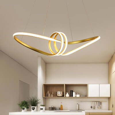 SpiraLuxe LED Kronleuchter | Modernes Aluminium-Design | 1-flammige Spiralleuchte | Dimmbares Licht