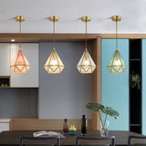 DiamantaGlow Pendelleuchte | Diamantförmiges Glas mit Wasserstruktur | 1-flammige Hängeleuchte | Elegantes & Modernes Design