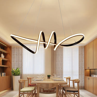 SpiraLuxe LED Kronleuchter | Modernes Aluminium-Design | 1-flammige Spiralleuchte | Dimmbares Licht