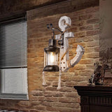Nautica Vintage Anker Wandleuchte | Industrieller Stil | Solides Holz | Einflammige Lampe | Dekorative Beleuchtung für Zuhause