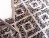 DiamondLuxe Shag - Teppich mit Diamantmuster | Shaggy Hochflorteppich | Weich & Modern | Perfekt für Wohnzimmer