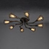 RustiBeam Industrielle Vintage Deckenleuchte | 4/6/8 Lichter | Wasserrohr-Design aus Eisen