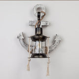 Nautica Vintage Anker Wandleuchte | Industrieller Stil | Solides Holz | Einflammige Lampe | Dekorative Beleuchtung für Zuhause