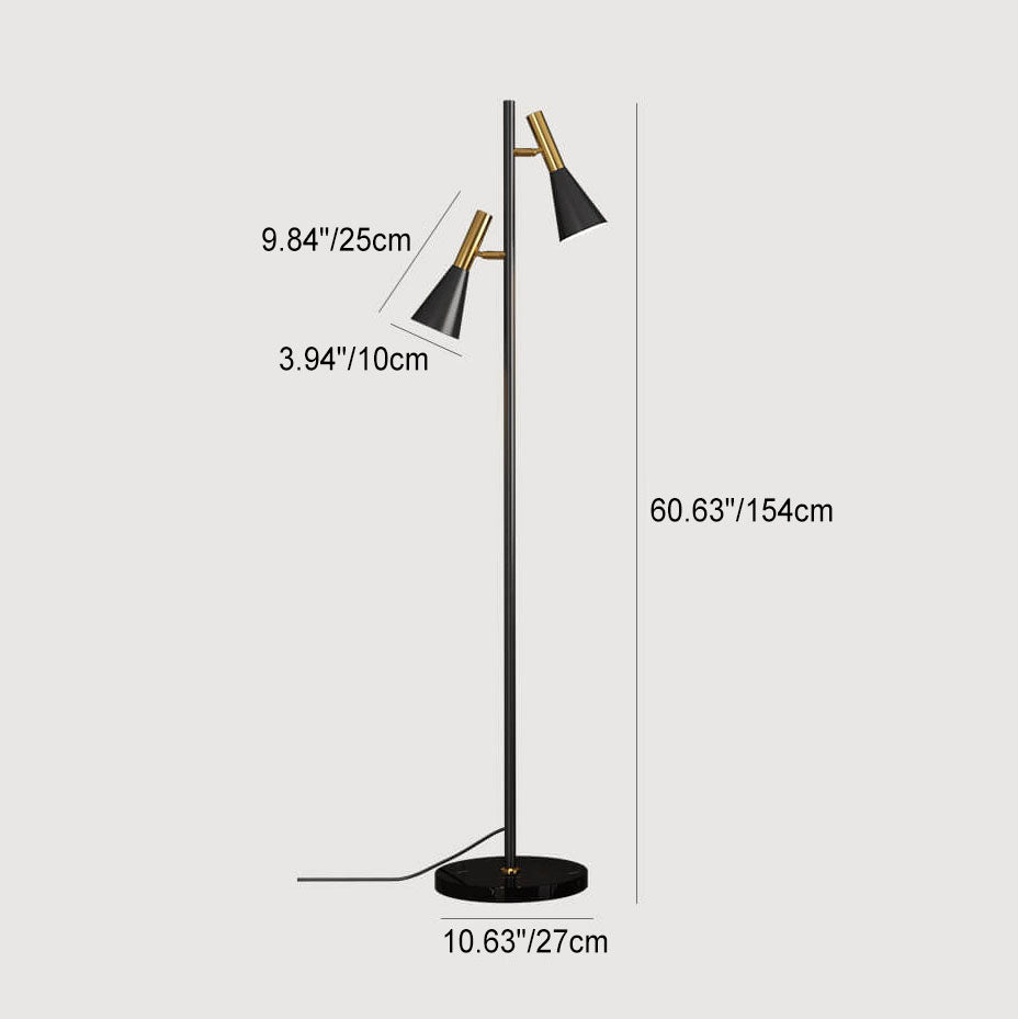LumoHorn Nordic Design Stehlampe | Minimalistische Drehbare 2-Licht Lampe | Modernes Stehleuchten-Design