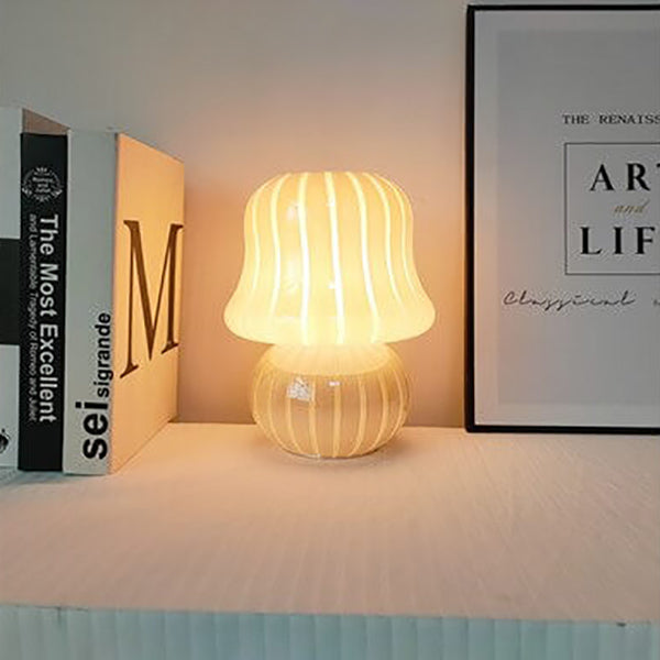 MushLume Glas Tischlampe | Französisches Design | Handgefertigt | Pilzform | Deko & Beleuchtung