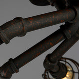 RustiBeam Industrielle Vintage Deckenleuchte | 4/6/8 Lichter | Wasserrohr-Design aus Eisen