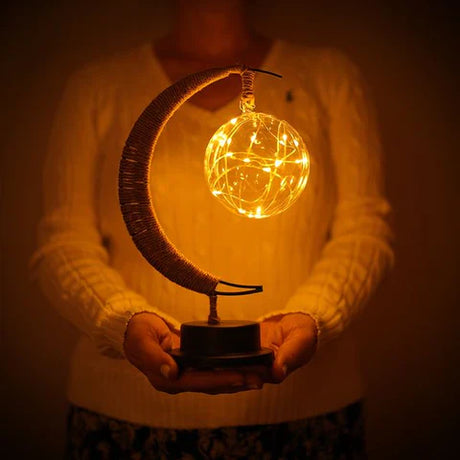 LunaLite Mondlampe | 3D LED Lampe in Mond-Design | Kabellos & Dimmer | Stimmungslicht für Zuhause
