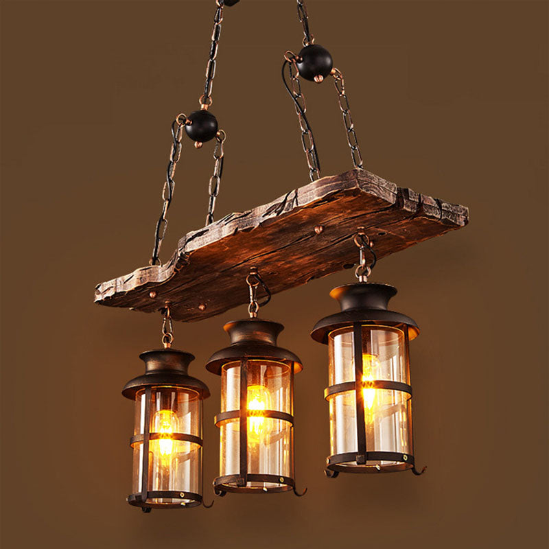 Farmora Kronleuchter | Traditionelles Bauernhaus-Design | Holz & Eisen | 3-flammige Beleuchtung für Esszimmer