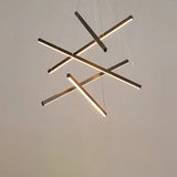 GeoLuma Nordic LED Kronleuchter | Geometrisches Linien-Design aus Eisen & Aluminium | 3-9 Flammen | Modern & Energieeffizient