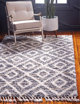 DiamondLuxe Shag - Teppich mit Diamantmuster | Shaggy Hochflorteppich | Weich & Modern | Perfekt für Wohnzimmer