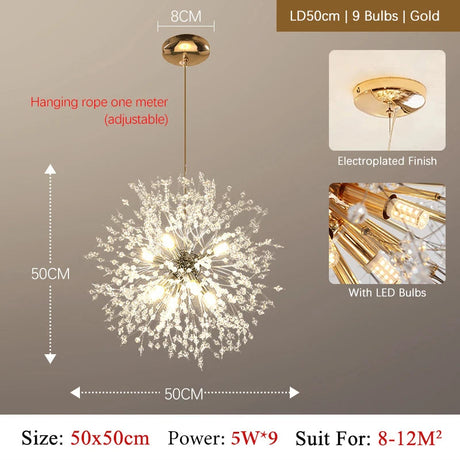 CrystalElegance Luxus-Kronleuchter aus Kristallglas | Premium Deckenleuchte | Glamour für Wohnzimmer, Esszimmer und mehr