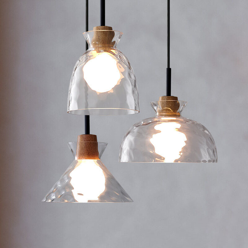 LumaCrystal Nordic Pendelleuchte | Klar geriffeltes Glas | 1-Licht | Skandinavisches Design | Deko für Zuhause