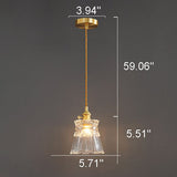 Bellux Glas Pendelleuchte | Modernes Glockenschirmdesign | Messingoptik | 1-flammig | Luxuriöse Beleuchtung