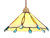 Glassoria Tiffany Pendelleuchte | Vintage Buntglas Design | Regenschirmform | Elegantes Licht für Zuhause