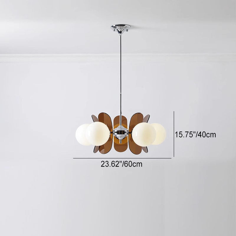 LumiOrion Acryl-Kronleuchter | 3/5/6/8 Lichter | Mid-Century Design für Wohnzimmer & Essbereich