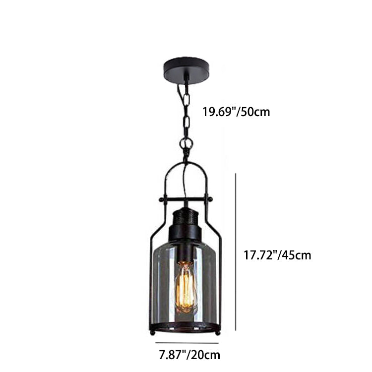 IronJar Industrial Vintage Glaspendelleuchte | Retro-Design | Echte Handwerkskunst | Perfekt für Wohnzimmer & Küche
