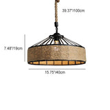 LumeLash Vintage Hängeleuchte | Rustikales Eisen & Hanfseil Design | 1-Flammige Pendelleuchte für Wohnzimmer
