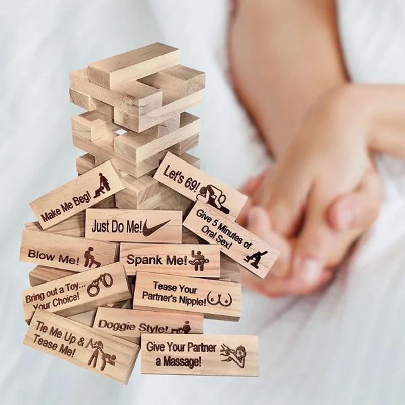 BlockBuster Naughty Jenga Spiel | Stapelspiel für Erwachsene | Lustiges Partyspiel | Familienspaß & Geschenkidee