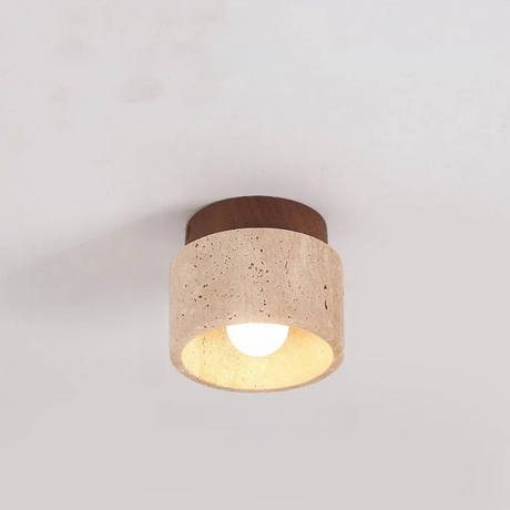StoneGlow Travertin Hängelampe | Eingebautes Design | Elegante Beleuchtung für Flur und Treppen