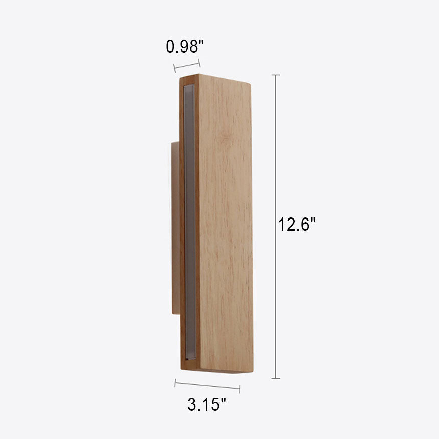 LumoLog Japanischer Minimalistischer Rotierender LED Wandstrahler | Holzoptik | Dimmbar | Modernes Design für Zuhause
