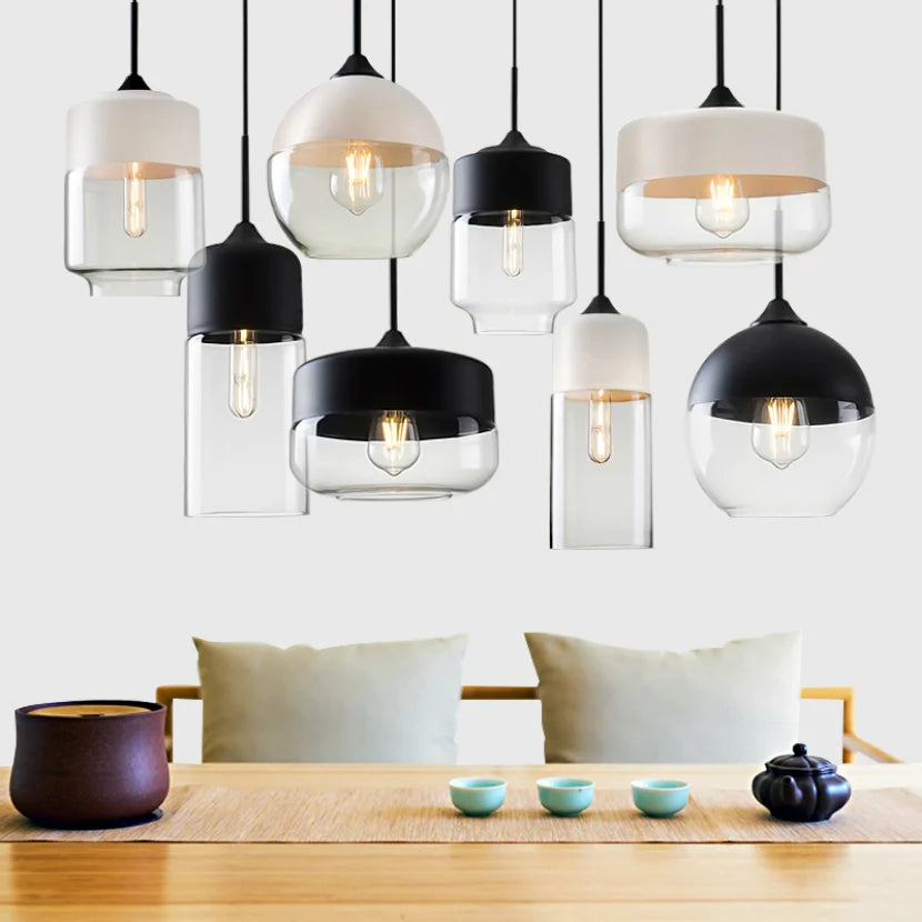 EternaGlow Pendelleuchte aus Glas und Holz | Elegantes Design für Ihr Zuhause