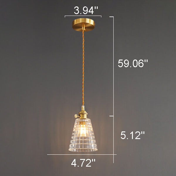 Bellux Glas Pendelleuchte | Modernes Glockenschirmdesign | Messingoptik | 1-flammig | Luxuriöse Beleuchtung