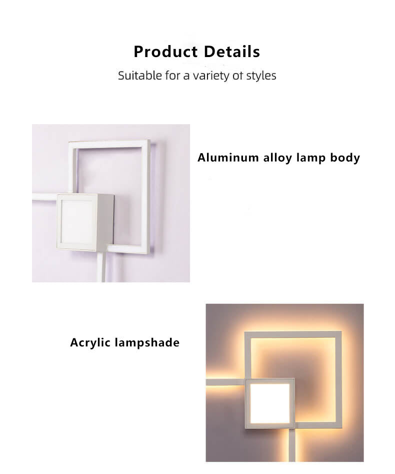 GlowForma Minimalistische LED Wandleuchte | Quadratisches Design aus Eisen | Modern & Energiesparend | Perfekt für Wohnzimmer & Schlafzimmer
