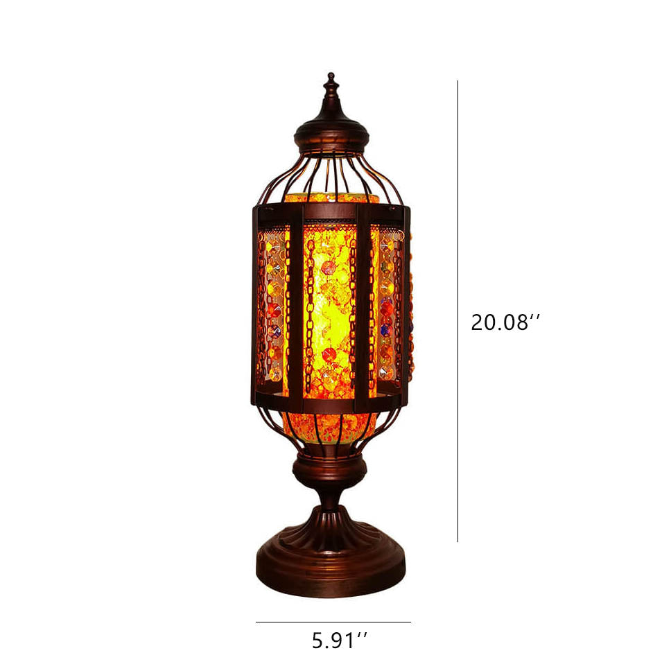 OttomaGlow Vintage Türkische Tischlampe | Buntglas-Laterne | 1-flammig | Orientalisches Design