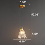 Bellux Glas Pendelleuchte | Modernes Glockenschirmdesign | Messingoptik | 1-flammig | Luxuriöse Beleuchtung