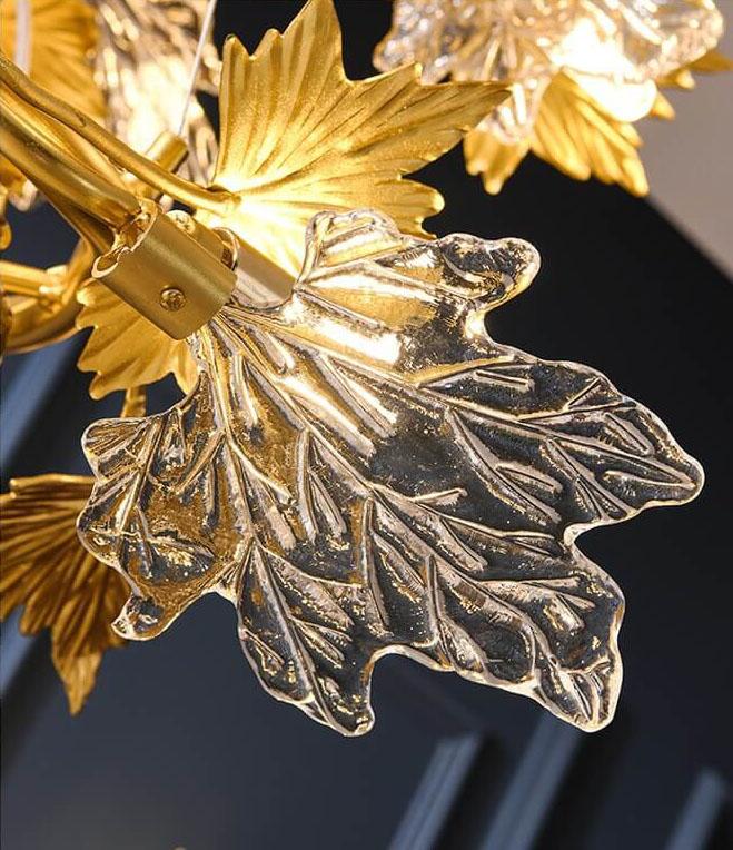 Leaforia Elegance Kronleuchter | Glas & Aluminium Design | 6-flammig | Moderne Beleuchtung
