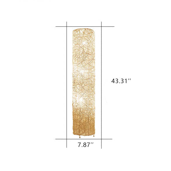 Ravara Column Minimalistische Rattan Stehlampe | Handgefertigtes Design | 3-Licht-LED-System | Natürliche Beleuchtung