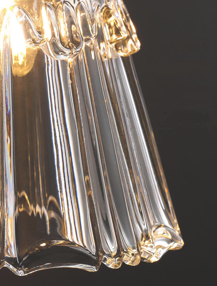 Bellux Glas Pendelleuchte | Modernes Glockenschirmdesign | Messingoptik | 1-flammig | Luxuriöse Beleuchtung