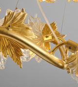 Leaforia Elegance Kronleuchter | Glas & Aluminium Design | 6-flammig | Moderne Beleuchtung