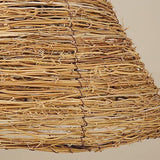RattanDome Retro Pendelleuchte | Handgewebtes Rattan-Design | 1-Licht | Natürliche Wohnbeleuchtung