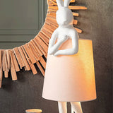 LunaBeam Nordic Rabbit LED Tischlampe | Kabellos | Stimmungslicht | Resin Design | Dekoration für Zuhause