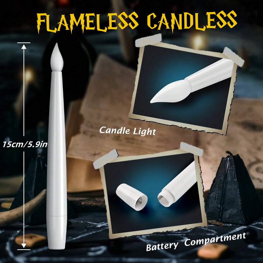 MysticFlame Schwebende LED-Kerzen mit Zauberstab | Magische Deko für Halloween & Zuhause