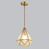 DiamantaGlow Pendelleuchte | Diamantförmiges Glas mit Wasserstruktur | 1-flammige Hängeleuchte | Elegantes & Modernes Design
