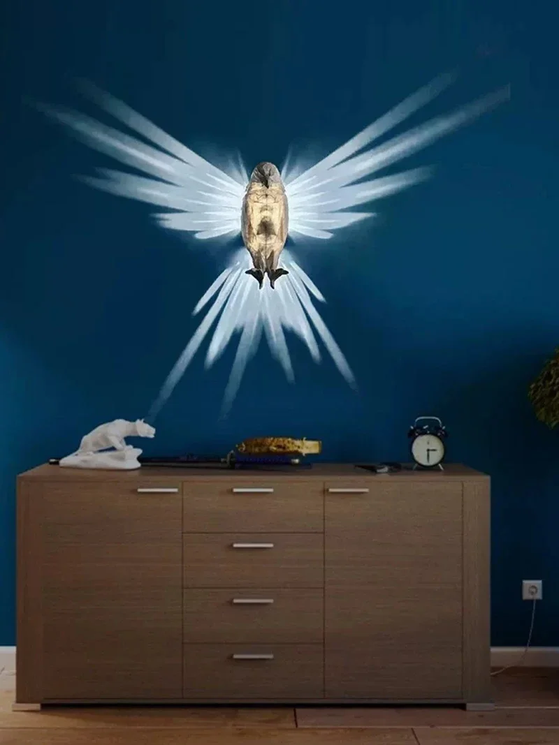 RegalLume Majestätisches LED Tier Stimmungslicht | Adler- und Eulenfigur | Dekolicht für Zuhause